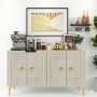 HANAH HOME Konzola Lessi 120 White Travertine Gold - slika 3