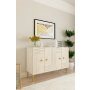 HANAH HOME Konzola Lessi 120 White Travertine Gold - slika 1
