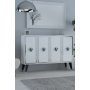 HANAH HOME Konzola 8176KM 32 White Black Silver - slika 1