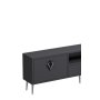 HANAH HOME TV polica 1311 DROP 32 Anthracite Black Silver - slika 5