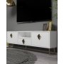 HANAH HOME TV polica 1311 DROP 32 White Black Gold - slika 2
