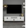 HANAH HOME TV polica 1311 DROP 32 White Black Gold - slika 1