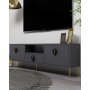 HANAH HOME TV polica 1312 DROP 32 Anthracite Black Gold - slika 2