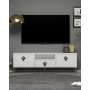 HANAH HOME TV polica 1312 DROP 32 White Black Gold - slika 1