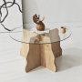 HANAH HOME Sto za dnevnu sobu Butterfly Sapphire Oak Transparent - slika 2