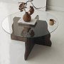 HANAH HOME Sto za dnevnu sobu Butterfly Walnut Transparent - slika 3