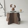 HANAH HOME Sto za dnevnu sobu Butterfly Walnut Transparent - slika 1