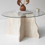 HANAH HOME Sto za dnevnu sobu Butterfly Travertine Transparent - slika 3
