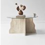 HANAH HOME Sto za dnevnu sobu Butterfly Travertine Transparent - slika 4