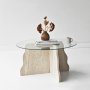 HANAH HOME Sto za dnevnu sobu Butterfly Travertine Transparent - slika 5