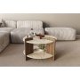 HANAH HOME Sto za dnevnu sobu Oalla Walnut Travertine - slika 1