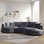 Atelier del Sofa Ugaona garnitura Venedik Left Dark Grey - slika 1