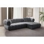 Atelier del Sofa Ugaona garnitura Petra Right Dark Grey - slika 1