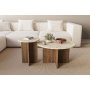 HANAH HOME Set stočića za kafu Private Travertine Orah - slika 2