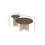 HANAH HOME Set stočića za kafu Private Walnut Travertine - slika 4