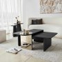 HANAH HOME Set stolova za kafu Luna Black (4 dela) - slika 3