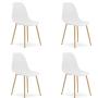 Bolzz Stolice WAT bele, nogare imitacija drveta, set od 4 komada - slika 1