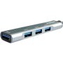 STARS SOLUTIONS USB HUB Stars Solutions 4 porta USB-C na USB 3.1 sivi - slika 1