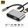 STARS SOLUTIONS Adapter Stars Solutions USB-C na HDMI/VGA/USB/PD sivi - slika 1