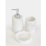 WALLXPERT Kupatilo set (3 dela) Flora White Silver - slika 3