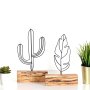 WALLXPERT Set ukrasnih predmeta (2 komada) Cactus Feather Mini Set Black - slika 1