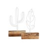WALLXPERT Set ukrasnih predmeta (2 komada) Cactus Feather Mini Set White - slika 4