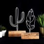 WALLXPERT Set ukrasnih predmeta (2 komada) Cactus Feather Mini Set White - slika 1