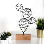 WALLXPERT Decorative Object figura Cactus Round Black - slika 3