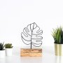 WALLXPERT Decorative Object figura Thin Leaf Black - slika 1