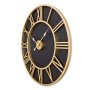 WALLXPERT Dekorativni metalni zidni sat Retro Gold Black - slika 2