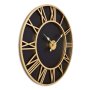 WALLXPERT Dekorativni metalni zidni sat Retro Gold Black - slika 3