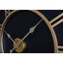 WALLXPERT Dekorativni metalni zidni sat Retro Gold Black - slika 4