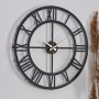 WALLXPERT Dekorativni metalni zidni sat Roma New Black - slika 1