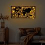 WALLXPERT Dekorativni metalni zidni dodatak World Map Led 452 - slika 4