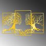 WALLXPERT Dekorativni metalni zidni dodatak Golden Triple Root Human 1 - slika 1