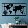 WALLXPERT Dekorativni metalni zidni dodatak World Map 9 L - slika 1