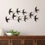WALLXPERT Dekorativni metalni zidni dodatak Flock of Swallows 3 - slika 2