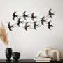 WALLXPERT Dekorativni metalni zidni dodatak Flock of Swallows 3 - slika 1