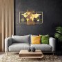 WALLXPERT Dekorativni drveni zidni dodatak World Map Wıth Compass Gold - slika 2