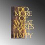 WALLXPERT Dekorativni drveni zidni dodatak Do More Of What Makes You Happy Gold - slika 1
