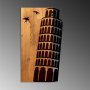WALLXPERT Dekorativni drveni zidni dodatak Pisa Tower - slika 1