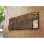 WALLXPERT Dekorativni zidni sat od platna (3 komada) 3P3040CS 56 - slika 2