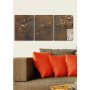 WALLXPERT Dekorativni zidni sat od platna (3 komada) 3P3040CS 56 - slika 1
