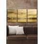 WALLXPERT Dekorativni zidni sat od platna (3 komada) 3P3040CS 34 - slika 1