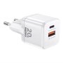 REMAX Strujni Fast punjač CA-18 King 1xUSB 3.0 + 1xUSB-C 20W beli - slika 1