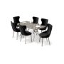 HANAH HOME Rasklopivi trpezarijski sto i stolice (7 delova) Esla Anthracite Chrome Black - slika 2