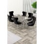 HANAH HOME Rasklopivi trpezarijski sto i stolice (7 delova) Esla Anthracite Chrome Black - slika 1