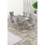 HANAH HOME Rasklopivi trpezarijski sto i stolice (7 delova) Esla Anthracite Chrome Grey - slika 2