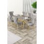 HANAH HOME Rasklopivi trpezarijski sto i stolice (7 delova) Esla Anthracite Gold Grey - slika 2