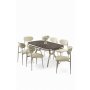 HANAH HOME Set trpezarijskog stola i stolica (7 delova) Olya Anthracite Chrome Cream - slika 2